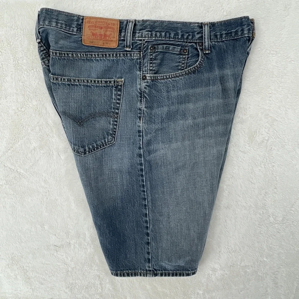 Levis 569 Shorts Mens 36 Blue Denim Loose Straight Fit Jorts Baggy Y2K 90s
